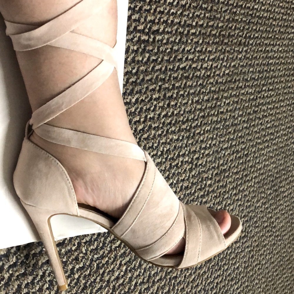 Anne Michelle lace up cream and high heels.
